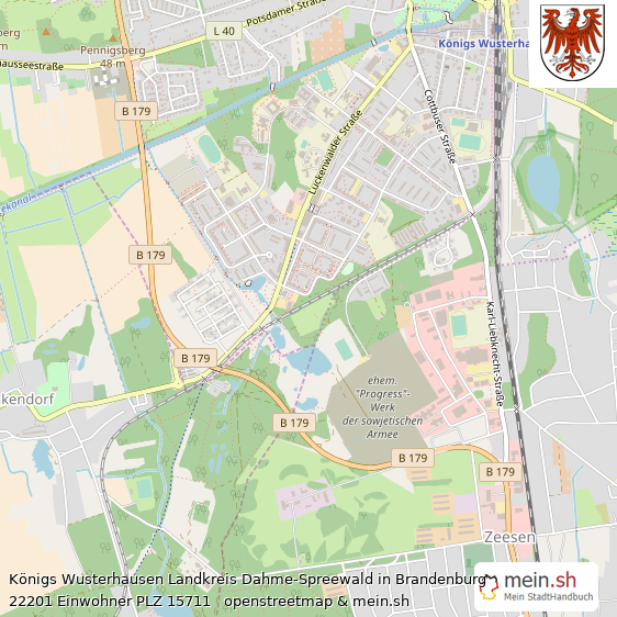 Königs Wusterhausen Landkreis Dahme-Spreewald Lageplan © Openstreetmap Contributors Königs Wusterhausen Kleine Mittelstadt Lageplan